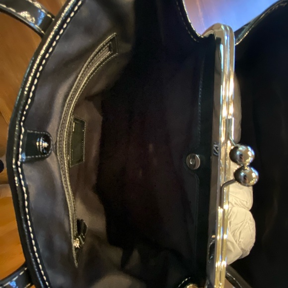 New Coach Black & Gray Medicine Bag with Clasp - Picture 11 of 14